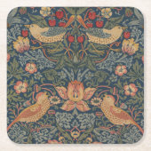 William Morris Strawberry Dives Birds Rechteckiger Pappuntersetzer (Vorderseite)