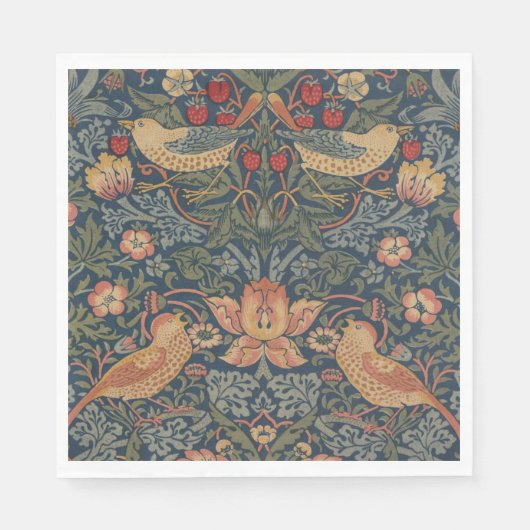 William Morris Strawberry Dives Birds Serviette (Vorderseite)