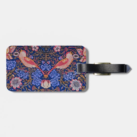 William Morris Strawberry Gepäckanhänger (Rückseite horizontal)