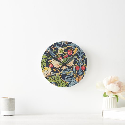 William Morris Strawberry Runde Wanduhr (Zuhause)