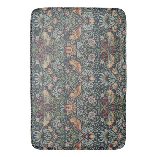 William Morris: Strawberry Thief Bath Mat Badematte (Vorderseite Vertikal)