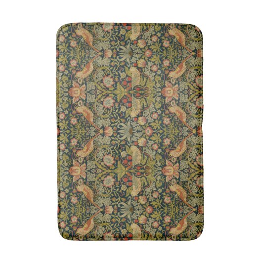 William Morris: Strawberry Thief Bath Mat Badematte (Vorderseite Vertikal)