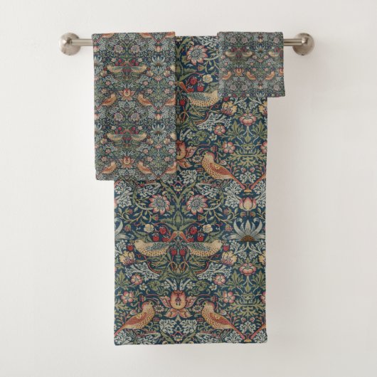 William Morris: Strawberry Thief Bath Towel Set (Insitu)