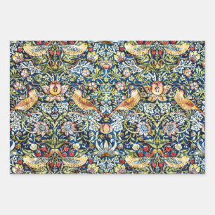 William Morris Strawberry Thief Bird Floral Geschenkpapier Set