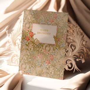 William Morris Strawberry Thief Birthday Card Karte