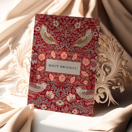 William Morris Strawberry Thief Birthday Card Karte