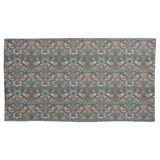 William Morris: Strawberry Thief Blue Pillowcase Kissenbezug (Vorderseite)