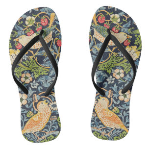 William Morris Strawberry Thief Blumenmuster Badesandalen