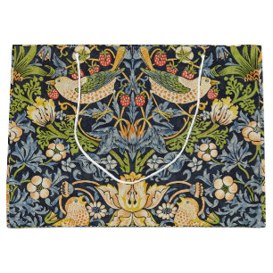 William Morris - Strawberry Thief Blumenmuster Große Geschenktüte