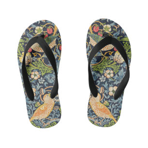 William Morris Strawberry Thief Blumenmuster Kinderbadesandalen