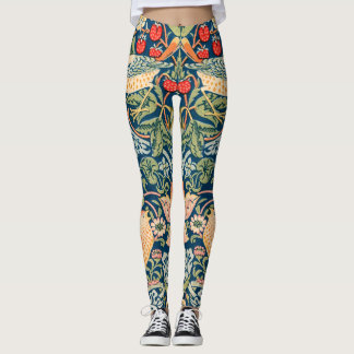 William Morris Strawberry Thief Blumenmuster Leggings