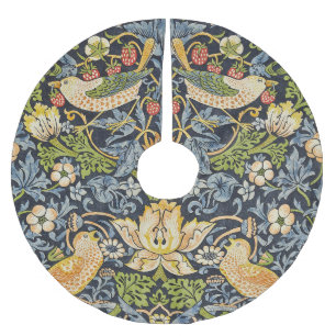 William Morris - Strawberry Thief Blumenmuster Polyester Weihnachtsbaumdecke
