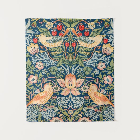 William Morris Strawberry Thief Blumenmuster Wandteppich (Vorderseite)