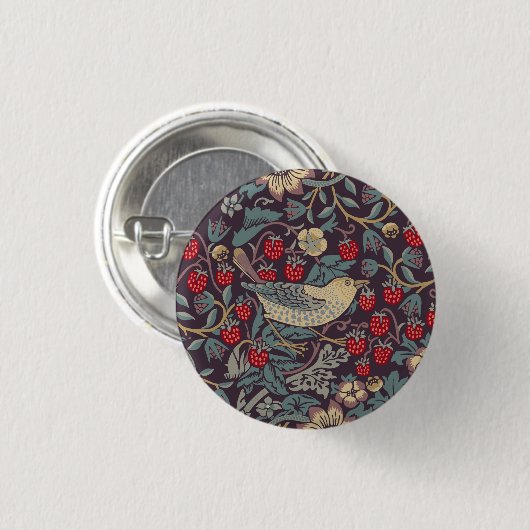 William Morris Strawberry Thief Button (Vorne & Hinten)