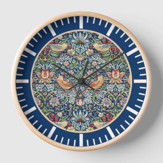 William Morris Strawberry Thief Colorful Artistic Uhr (Vorderseite)
