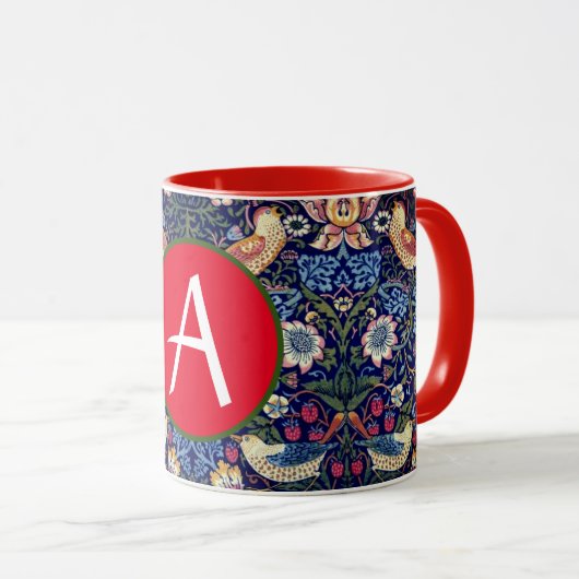 William Morris STRAWBERRY THIEF CUSTOM INITIALE TA Tasse (VorderseiteRechts)