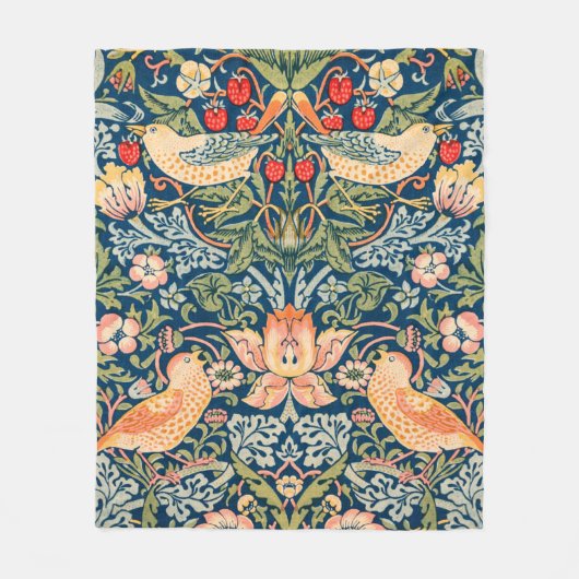 William Morris Strawberry Thief Design Fleecedecke (Vorderseite)