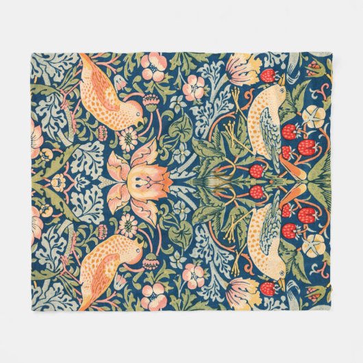 William Morris Strawberry Thief Design Fleecedecke (Vorderseite (Horizontal))
