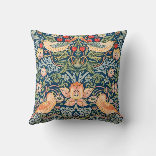 William Morris Strawberry Thief Design Kissen (Rückseite)