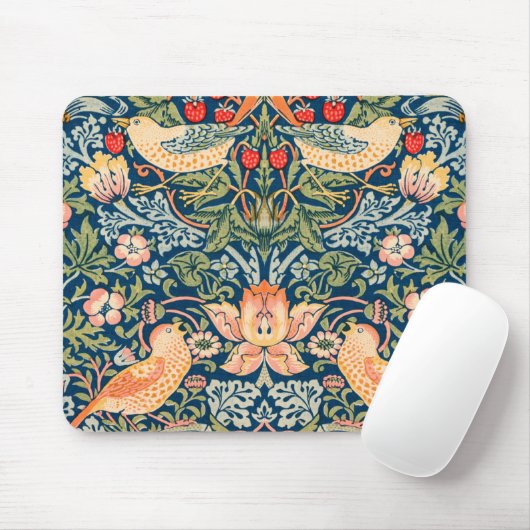 William Morris Strawberry Thief Design Mousepad (Mit Mouse)