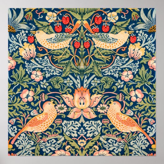 William Morris Strawberry Thief Design Poster (Vorne)