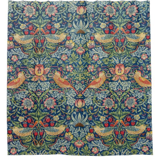 William Morris - Strawberry Thief Duschvorhang (Vorderseite)