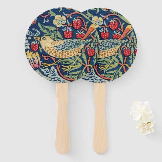 William Morris - Strawberry Thief Fächer (Vorne und Hinten)