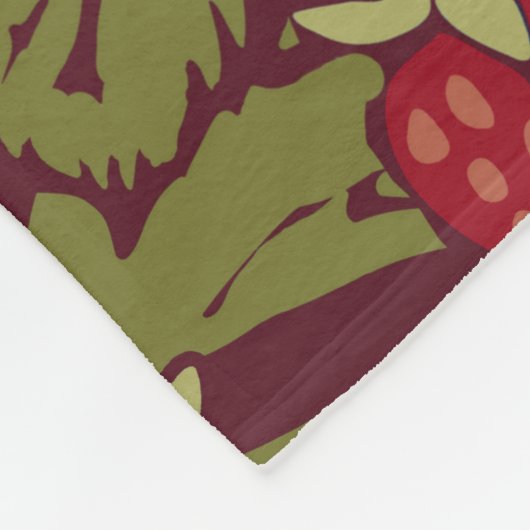 William Morris Strawberry Thief Fleece Blanket (Ecke)