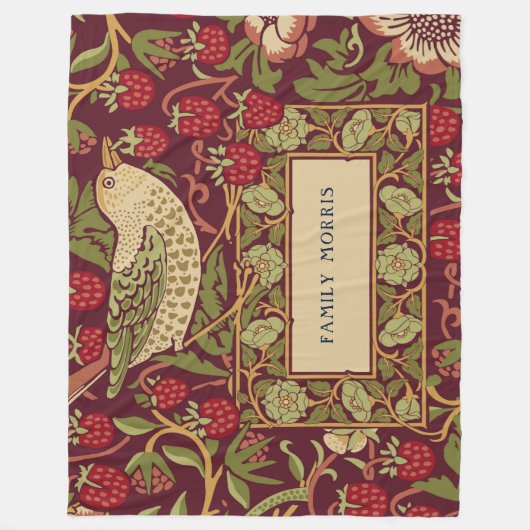 William Morris Strawberry Thief Fleece Blanket (Vorderseite)