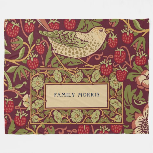 William Morris Strawberry Thief Fleece Blanket (Vorderseite (Horizontal))