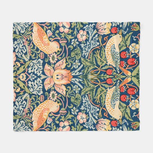 William Morris Strawberry Thief Fleece Blanket (Vorderseite (Horizontal))