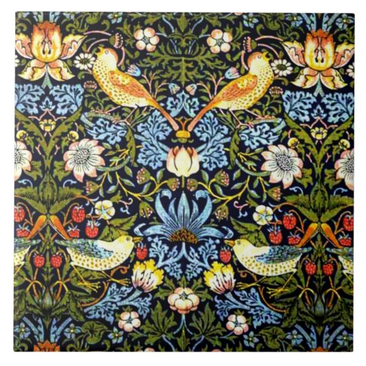 William Morris - Strawberry Thief Fliese (Vorderseite)