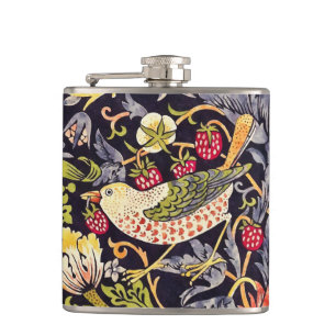 William Morris Strawberry Thief Floral Art Nouveau Flachmann