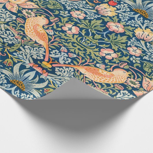 William Morris Strawberry Thief Floral Pattern Geschenkpapier (Ecke)