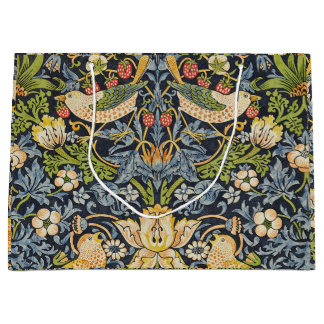 William Morris - Strawberry Thief Floral Pattern Große Geschenktüte