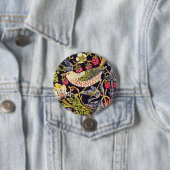 William Morris Strawberry Thief Florale Kunst Neuz Button (Beispiel)