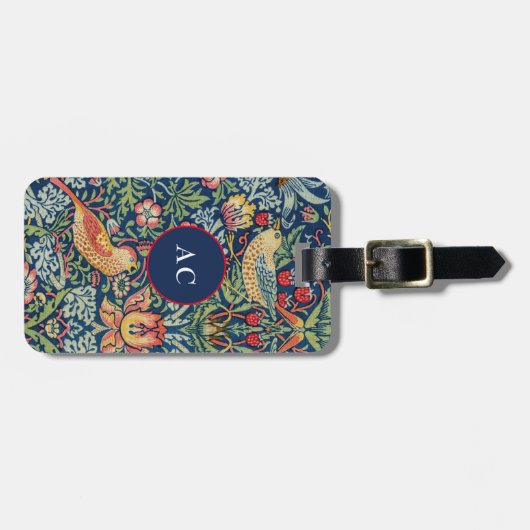 William Morris - Strawberry Thief Gepäckanhänger (Vorderseite horizontal)