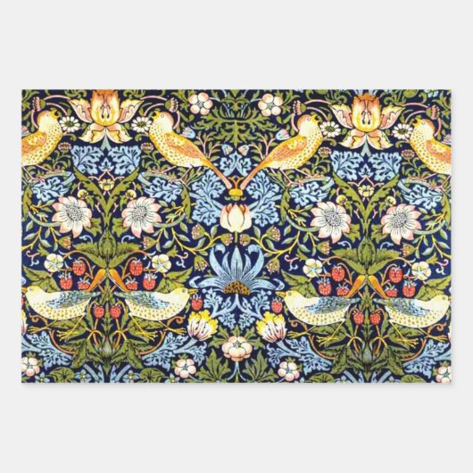 William Morris, Strawberry Thief, Geschenkpapier Set (Vorderseite)