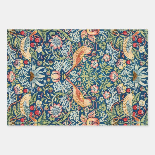 William Morris, Strawberry Thief Geschenkpapier Set (Vorderseite 3)