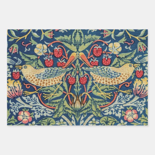 William Morris - Strawberry Thief Geschenkpapier Set (Vorderseite)