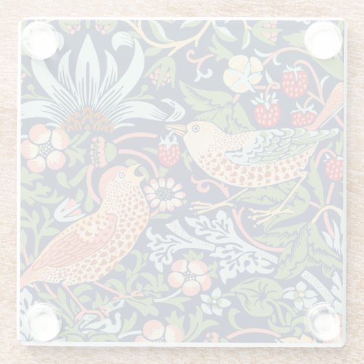 William Morris Strawberry Thief Glasuntersetzer (Rückseite)