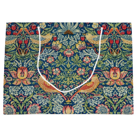 William Morris - Strawberry Thief Große Geschenktüte (Vorderseite)