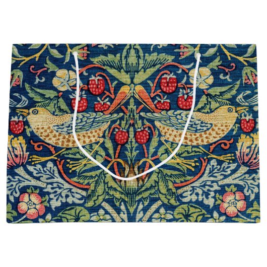 William Morris - Strawberry Thief Große Geschenktüte (Vorderseite)