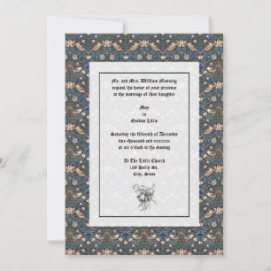 William Morris Strawberry Thief Hochzeitsvorlage Einladung