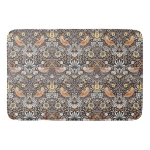 William Morris Strawberry Thief Holzkohle-Ocker Badematte
