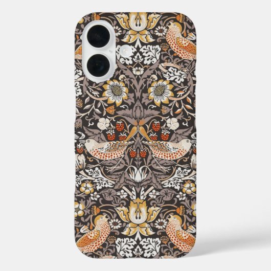 William Morris Strawberry Thief Holzkohle-Ocker Case-Mate iPhone Hülle (Rückseite)