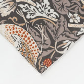 William Morris Strawberry Thief Holzkohle-Ocker Fleecedecke (Ecke)