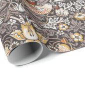 William Morris Strawberry Thief Holzkohle-Ocker Geschenkpapier (Rolleneckpunkt)