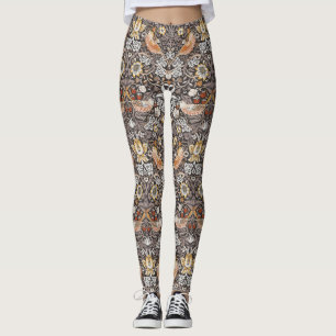 William Morris Strawberry Thief Holzkohle-Ocker Leggings