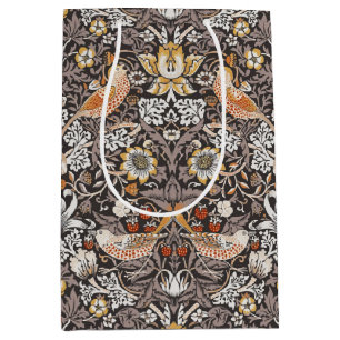 William Morris Strawberry Thief Holzkohle-Ocker Mittlere Geschenktüte